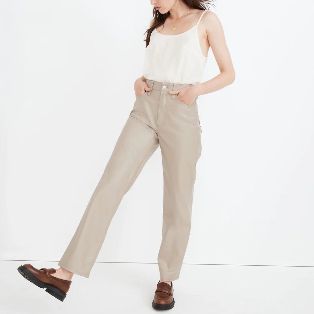 Madewell - The Perfect Vintage Straight Jean: Faux Leather Edition - Size 30